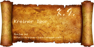 Kreiner Igor névjegykártya